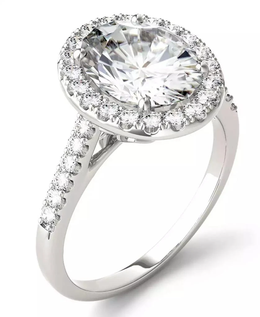 Charles 
Colvard Moissanite Oval Halo Ring (3-1/2 ct. tw. Diamond Equivalent) in 14k White Gold 1