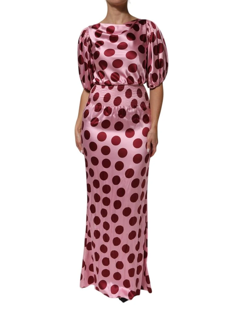 Dolce 
Gabbana Polka Dot Silk Satin Maxi Gown Women
s Dress