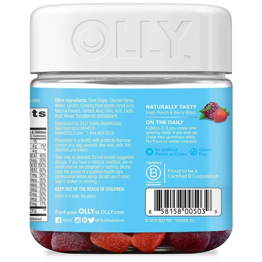 OLLY Kids Multi + Probiotic Gummies Yum Berry Punch 2