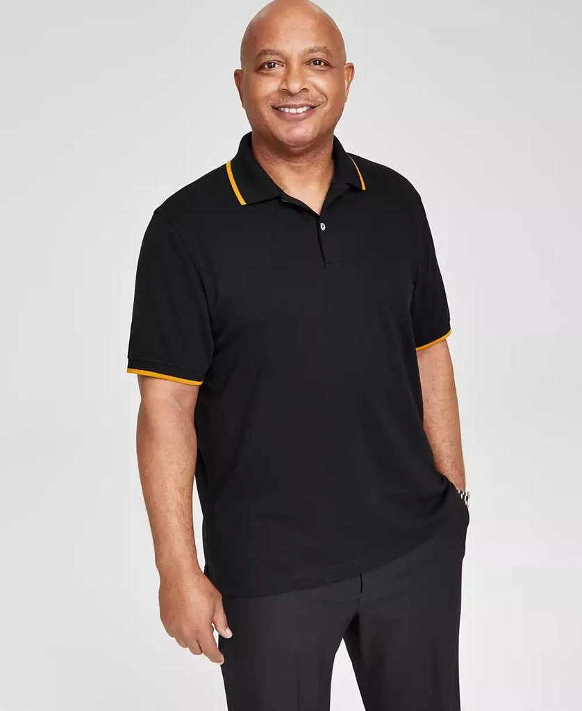 Club Room Men's Regular-Fit Tipped Performance Polo Shirt, Created for Macy's 1
