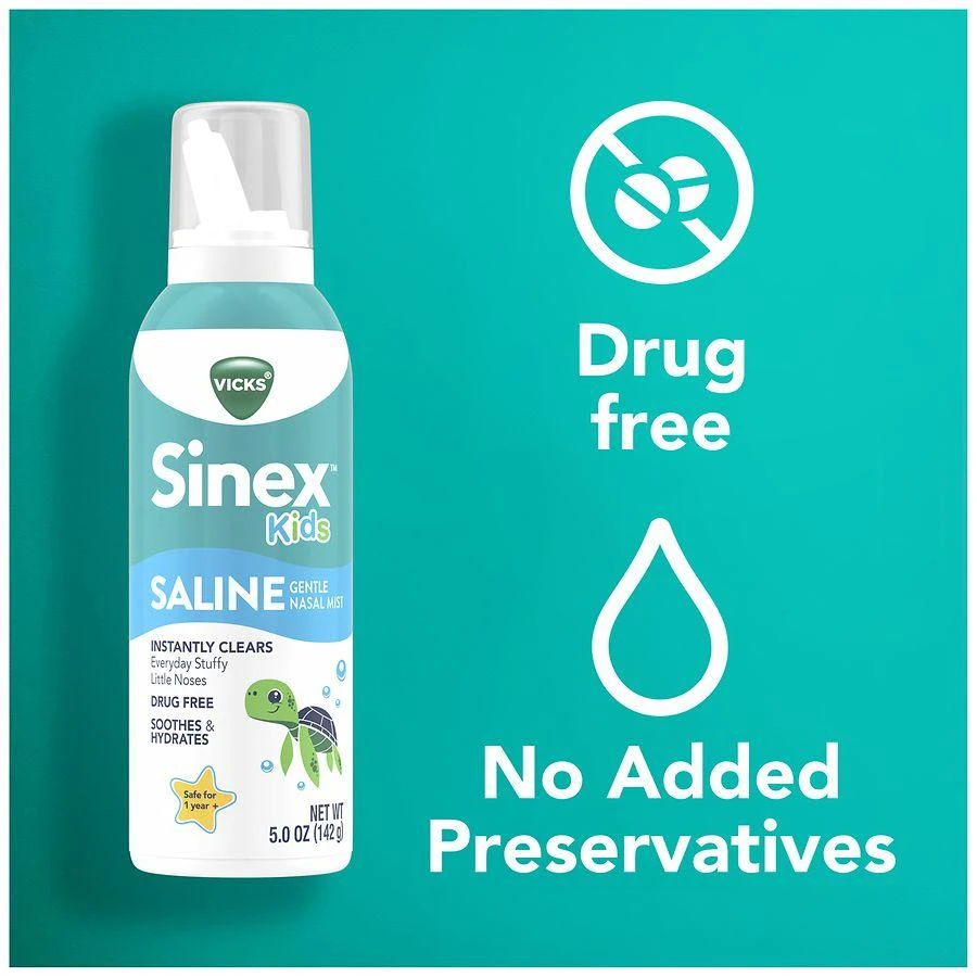Vicks Saline Nasal Spray, Drug Free Ultra Fine Mist Hint of Aloe 6