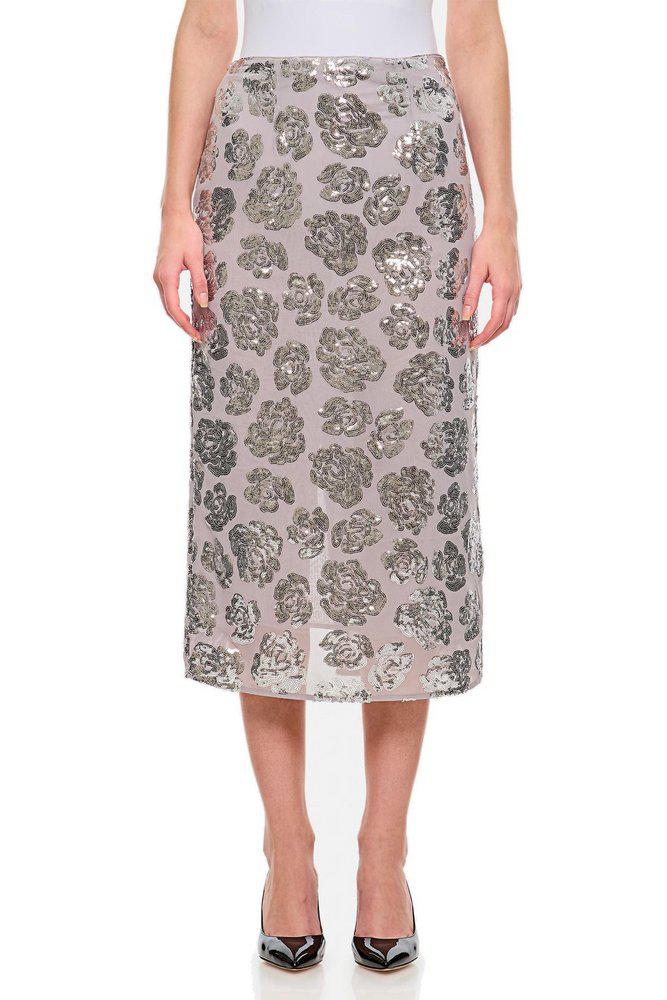 ROTATE Birger Christensen ROTATE Sequin Chiffon Skirt