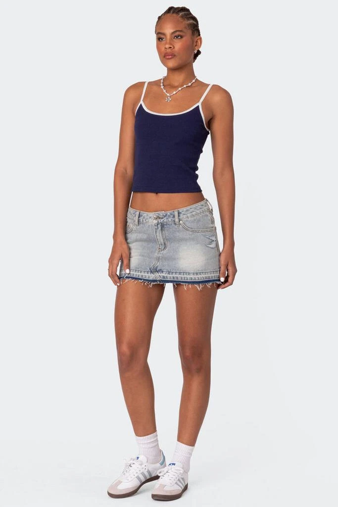 Edikted Priyanka Distressed Denim Mini Skirt 3