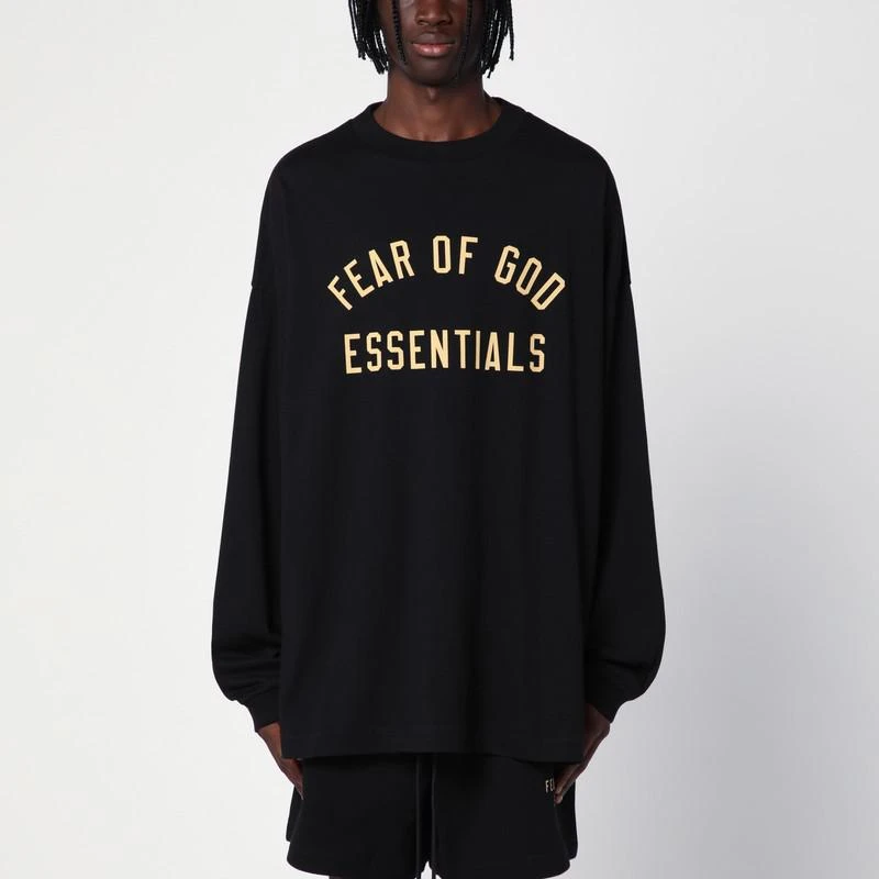 Essentials Black T-Shirt with logo 1