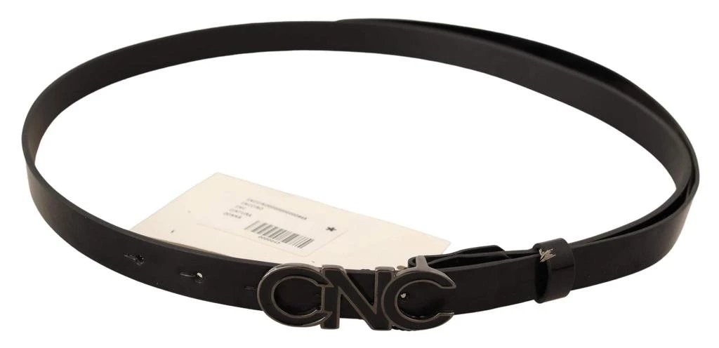 Costume National Costume National Black Leather Letter Logo Buckle Belt 2