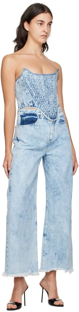 Marques Almeida Blue Paneled Denim Corset 4