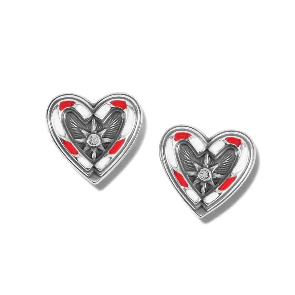 Brighton Women's Candy Cane Sweetheart Post Earrings In Silver-Multi