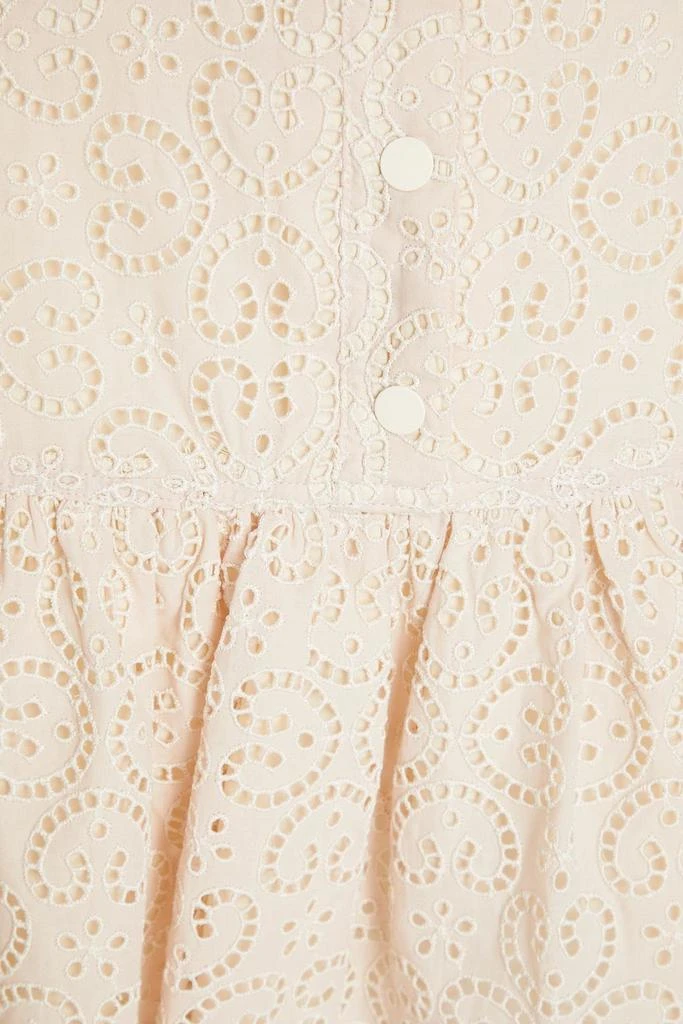 Sandro Ruffled broderie anglaise cotton mini skirt 4