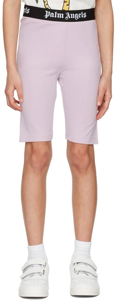 Palm Angels Kids Pink Logo Cycling Shorts 2