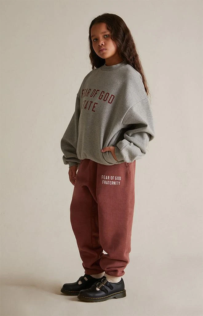 Essentials Kids Dark Heather Oatmeal Fleece Crew Neck Sweatshirt 6