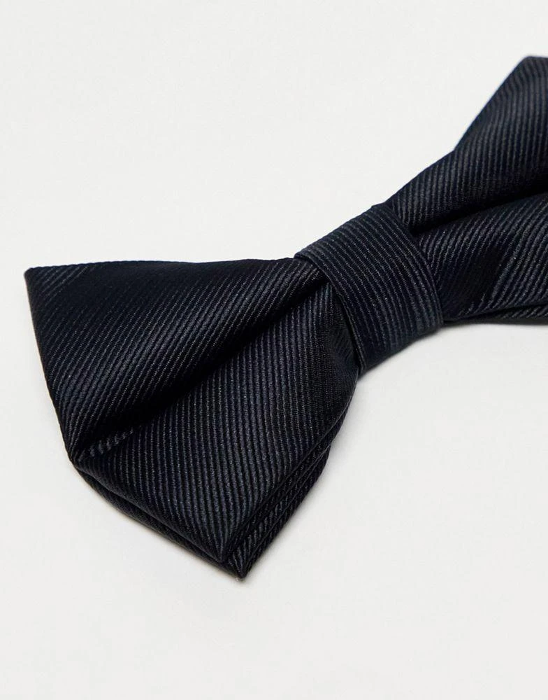 ASOS ASOS DESIGN satin bow tie in black 4