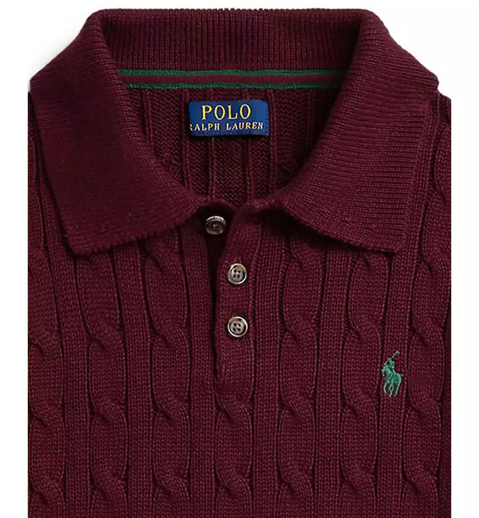 Ralph Lauren Big Boys Cable-Knit Cotton Polo Sweater 3
