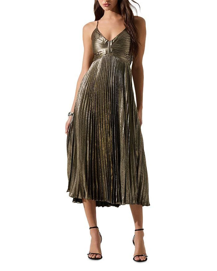 knee length dresses for ladies Philomene V-Neck Ruffle Trim Dress
