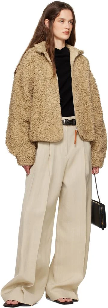 Jil Sander Beige Voluminous Pleated Trousers 4