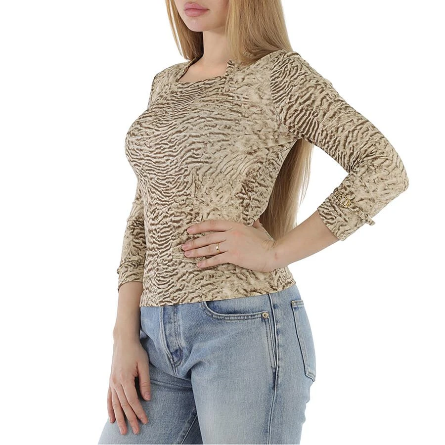 Burberry Pale Taupe Astrakhan Print Stretch Jersey Long-sleeve Top 2