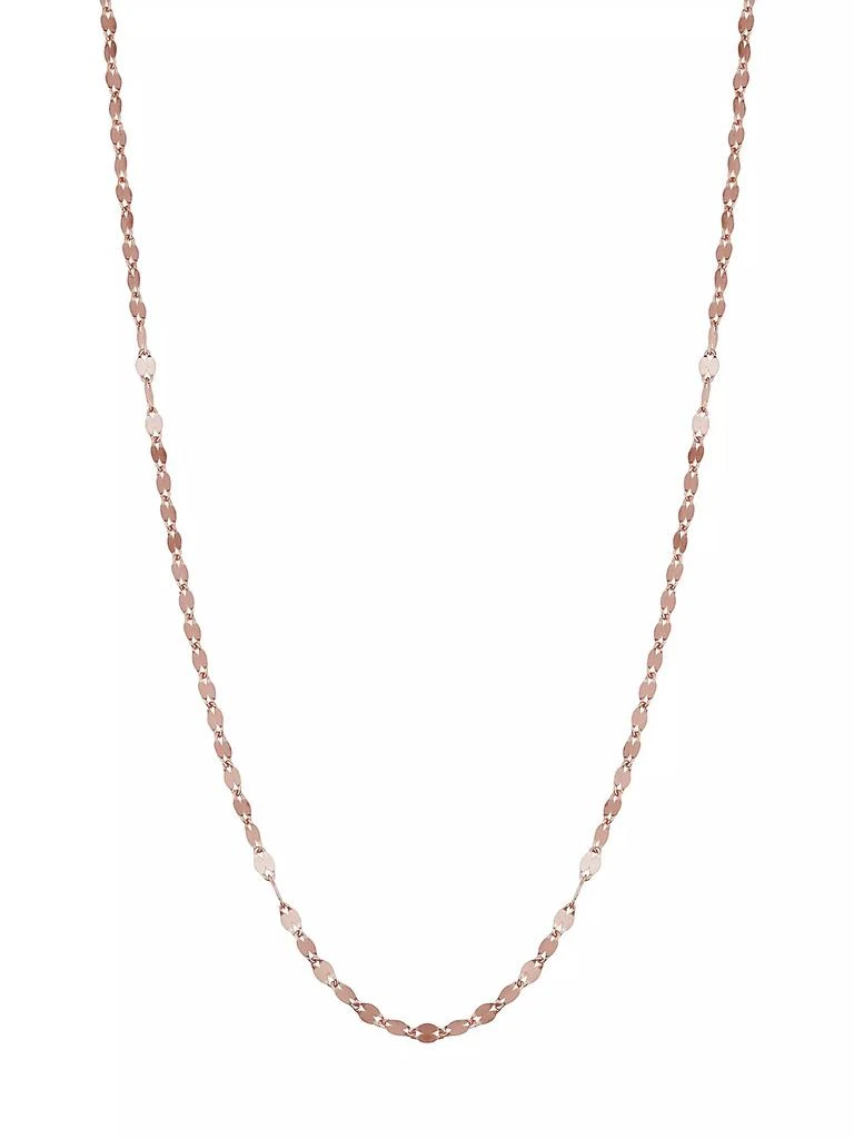 Oradina 14K Rose Solid Gold Cabaret Chain Necklace 1
