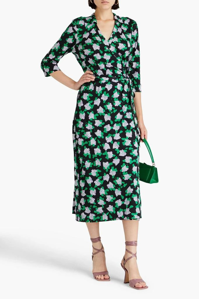 Diane von Furstenberg Abigail floral-print silk-jersey midi wrap dress 2