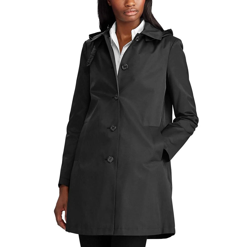 Ralph Lauren Womens Hooded A-Line Raincoat 1