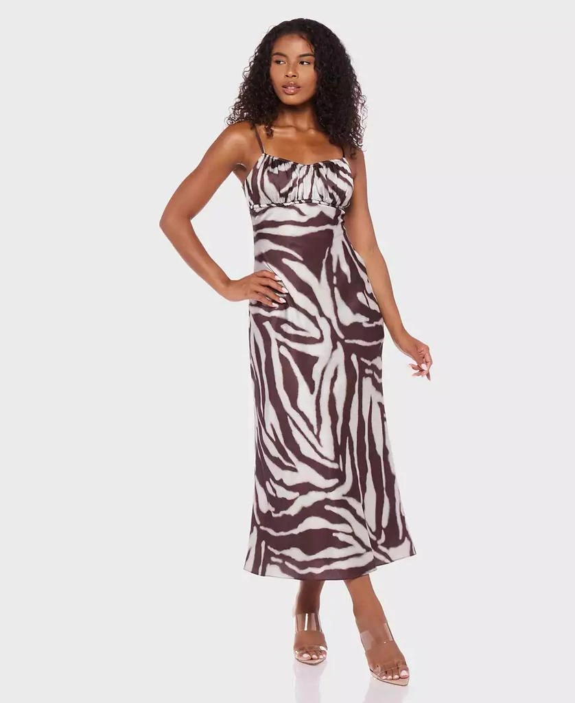 Alex & Sophia Juniors' Printed Satin Sleeveless Dress 4