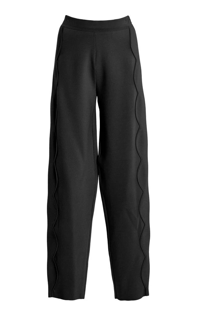 Ulla Johnson Ulla Johnson - Asher Scalloped Tailored Knit Trouser - Black - P - Moda Operandi 1