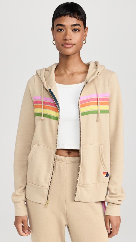 Aviator Nation 5 Stripe Zip Hoodie