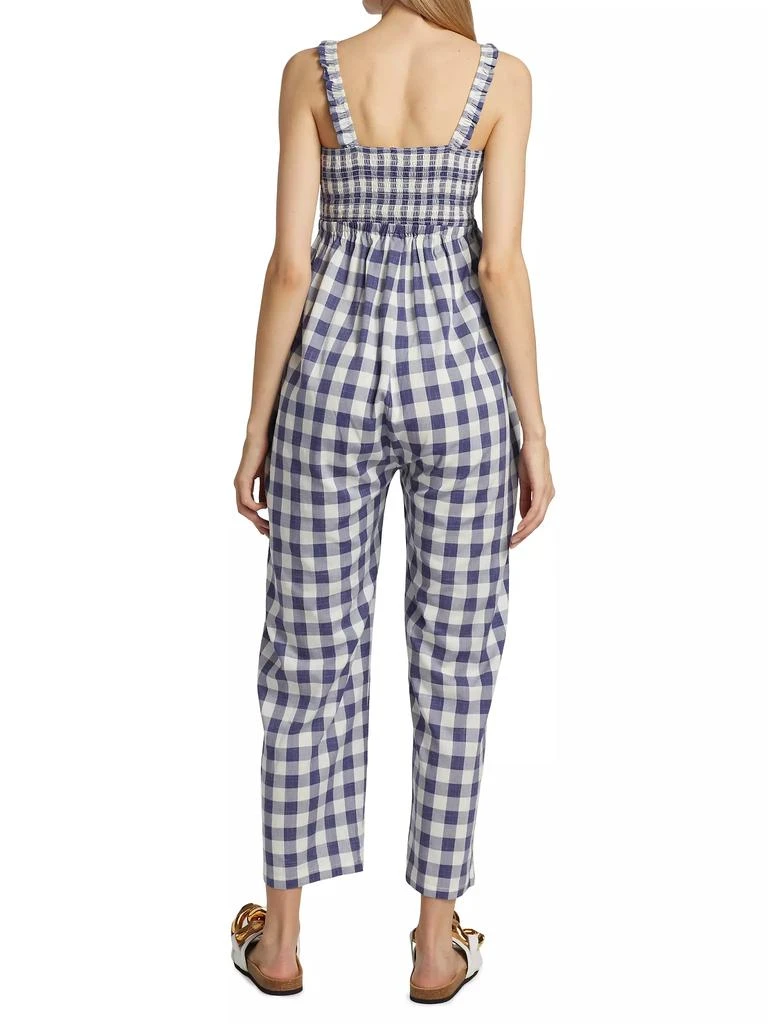 Nom Maternity Marais Gingham Smocked Maternity Jumpsuit 5