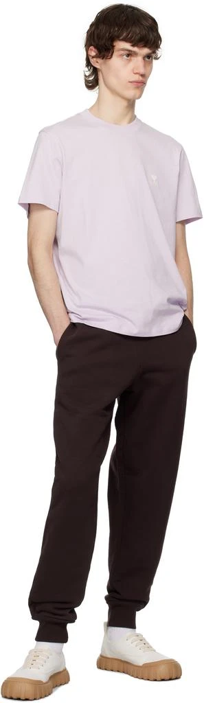 AMI Purple Cotton Ami de Coeur T-shirt 4