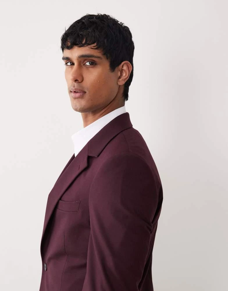 ASOS ASOS DESIGN skinny suit jacket in burgundy 3