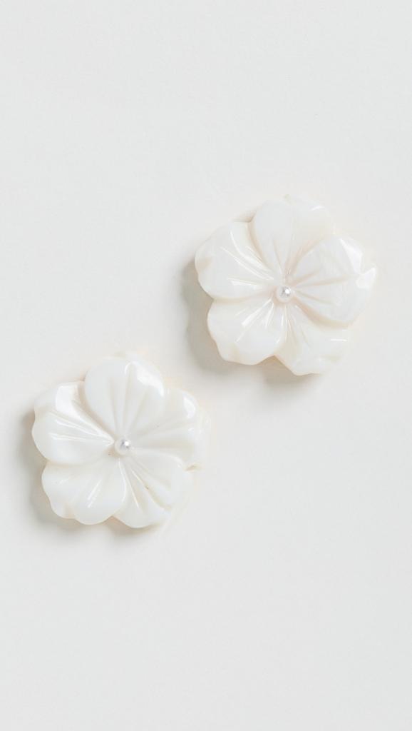 Kenneth Jay Lane Button Pierced Earrings