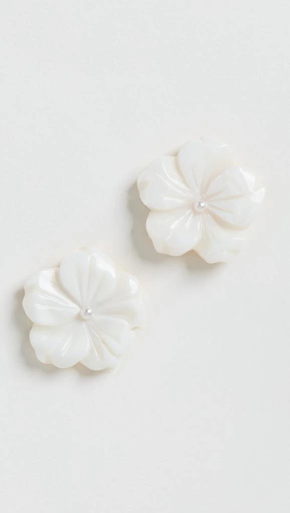Kenneth Jay Lane Button Pierced Earrings 1
