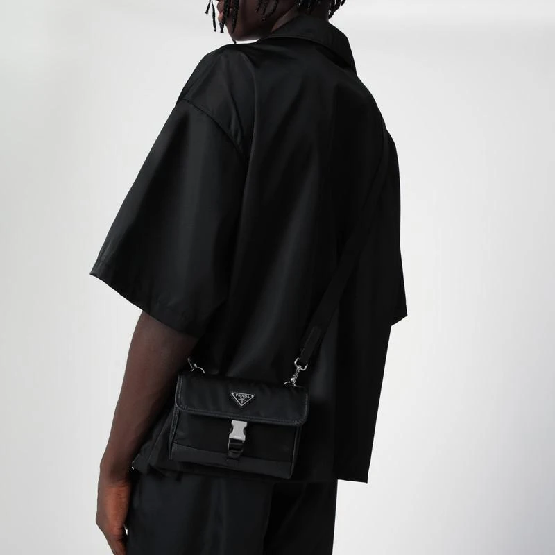 Prada Black Re-Nylon and Saffiano phone holder 3