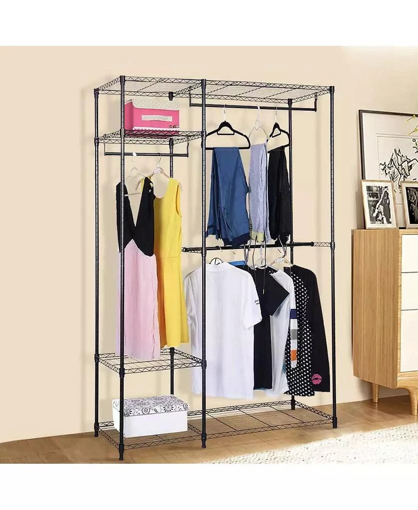 SUGIFT Portable Steel Closet Hanger Storage Rack Organizer 5