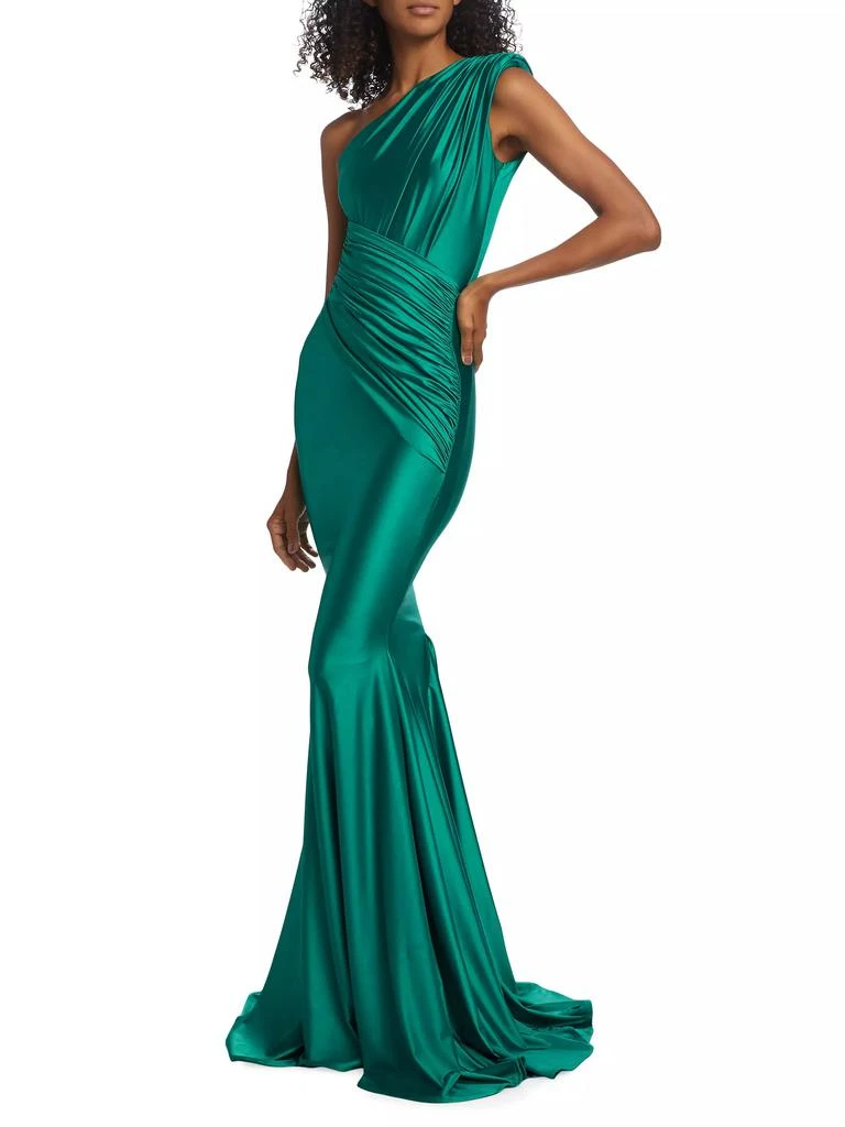 Michael Costello Collection Aquarius One-Shoulder Mermaid Gown 2