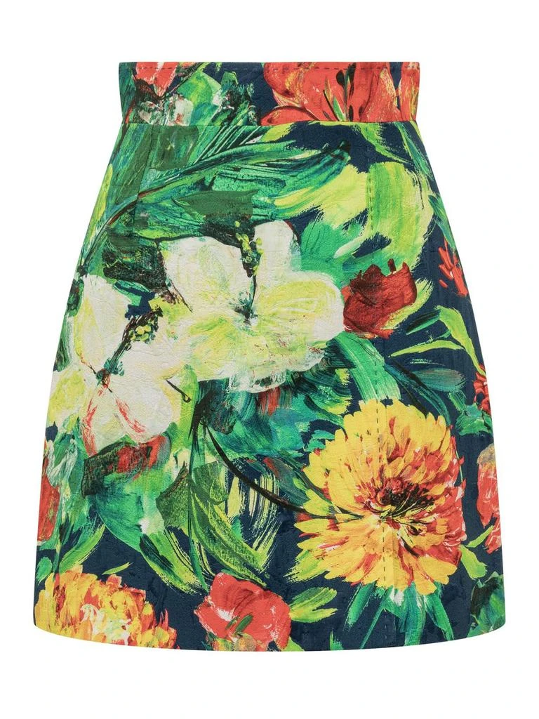 Dolce & Gabbana Dolce & Gabbana Floral Printed High Waist Mini Skirt 1
