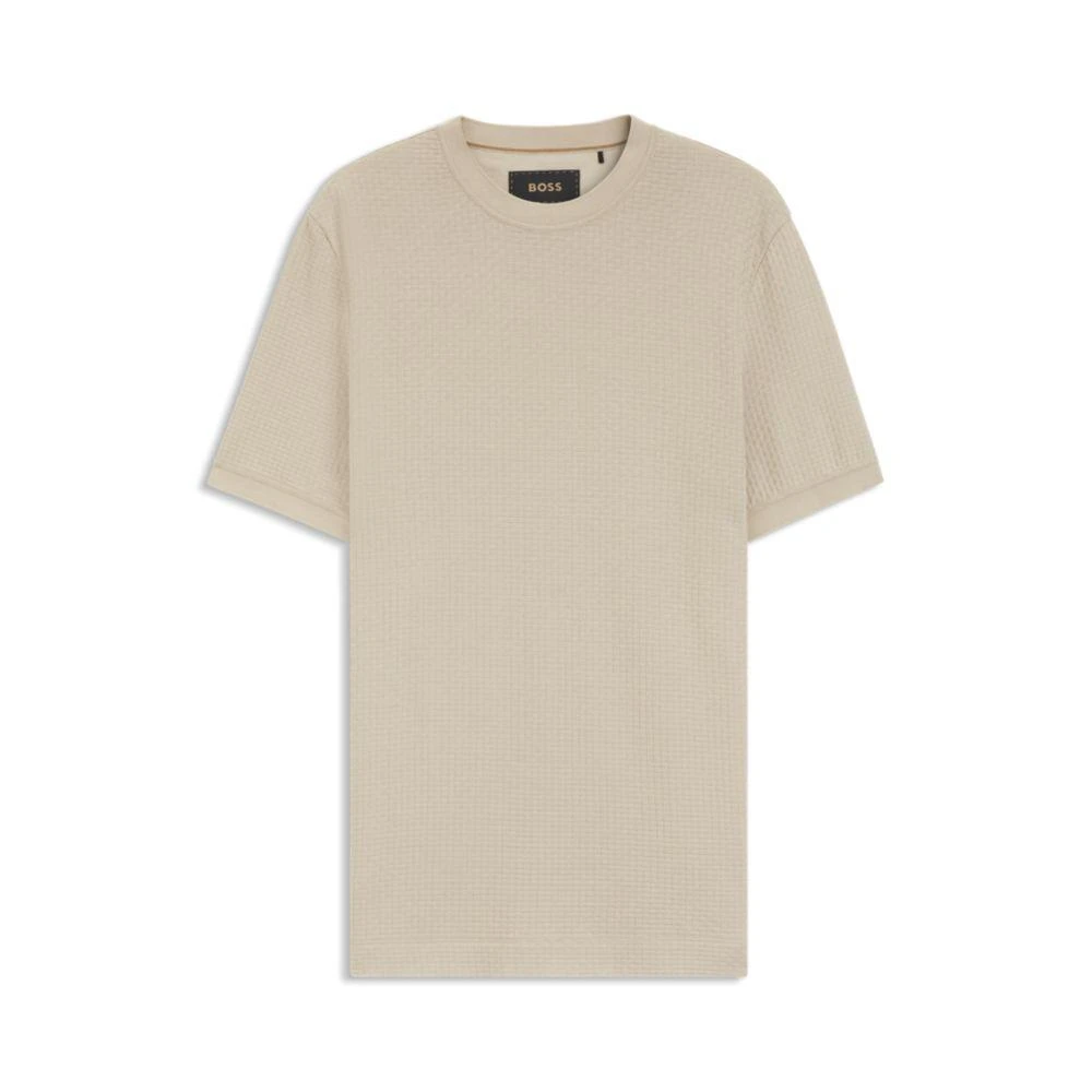 Hugo Boss Basket-weave T-shirt in mercerised cotton