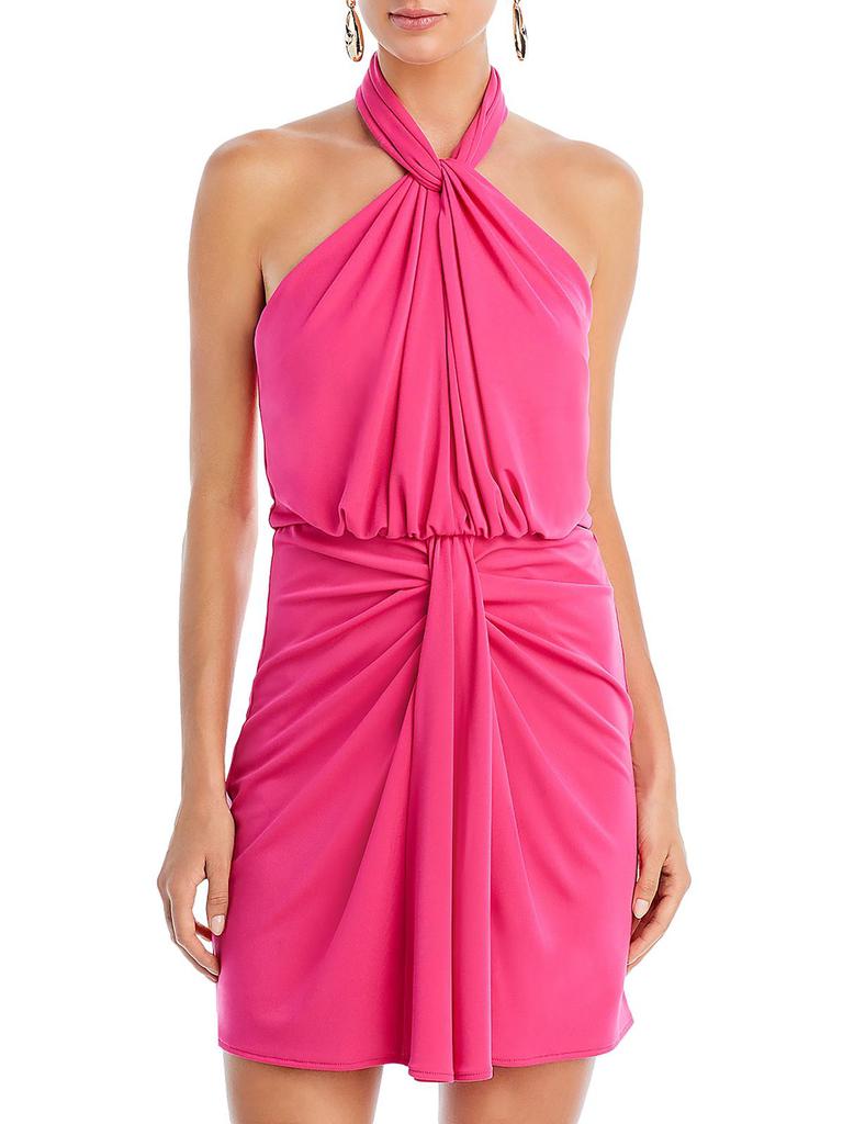 Cinq a Sept Kaily Womens Blouson Mini Halter Dress
