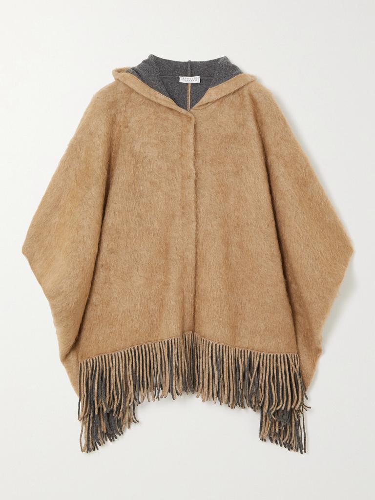 スカーフ BRUNELLO CUCINELLI Double knit wool and cashmere poncho with Brunello Cucinelli Double Knit Wool And Cashmere Poncho