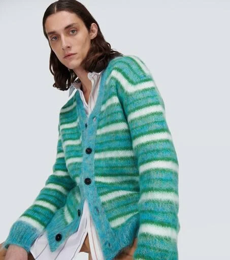 Marni Striped mohair-blend cardigan 5