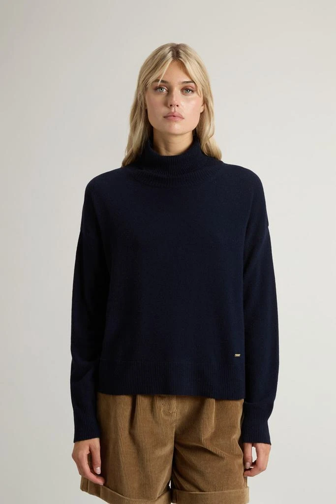 Woolrich Turtleneck Sweater in Virgin Wool and Cashmere Blend - Women - Black 1