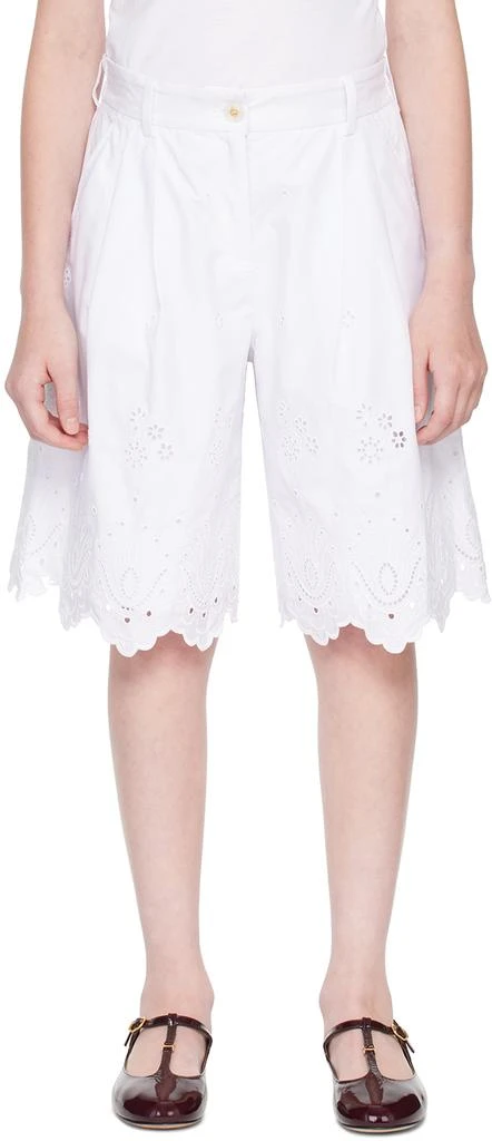 Dolce 
Gabbana Kids White Broderie Anglaise Shorts