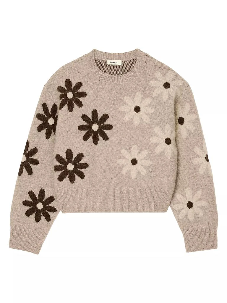 Sandro Floral Knit Sweater 1