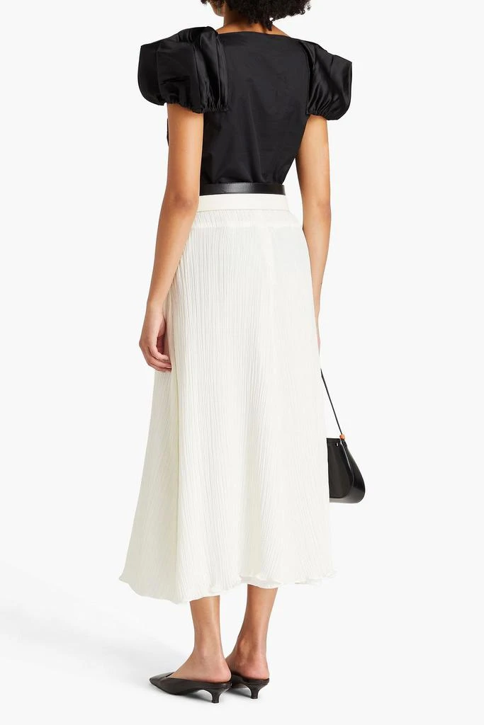 Tibi Satin-paneled cotton-poplin top 3