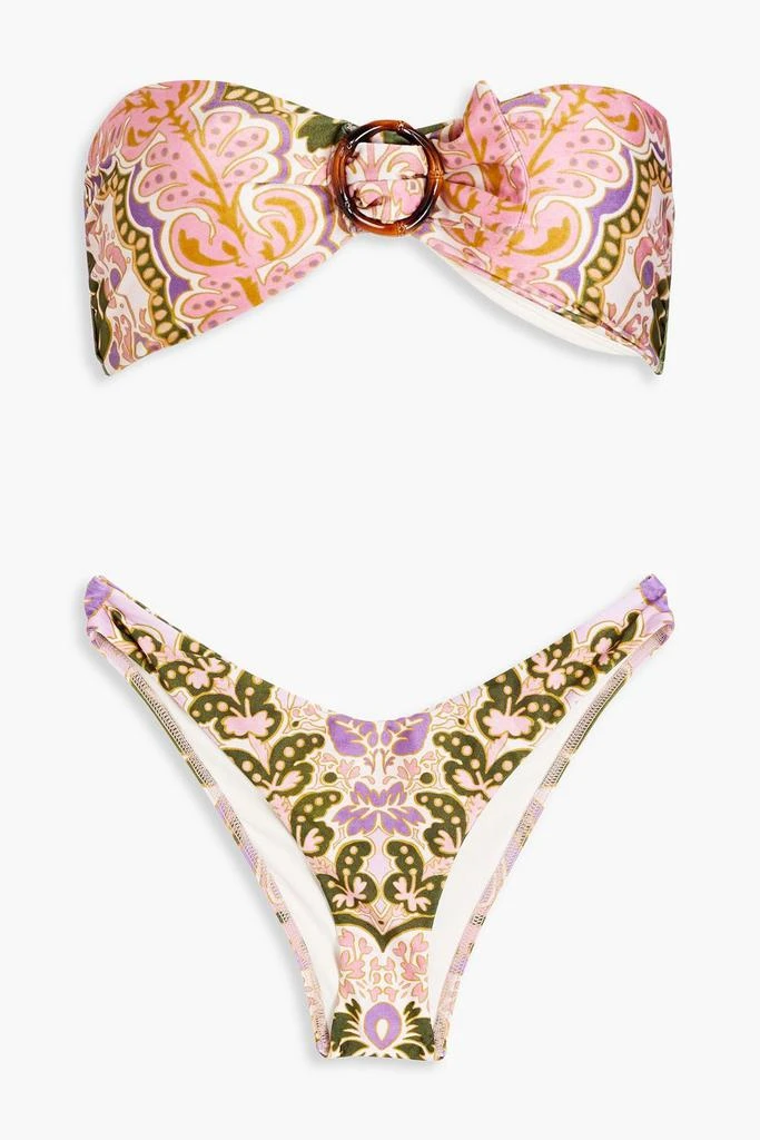 Zimmermann Printed bandeau bikini 1