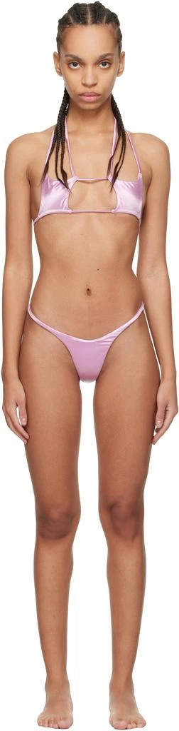 Isa Boulder Pink Argyle & Forward Satin Bikini 1