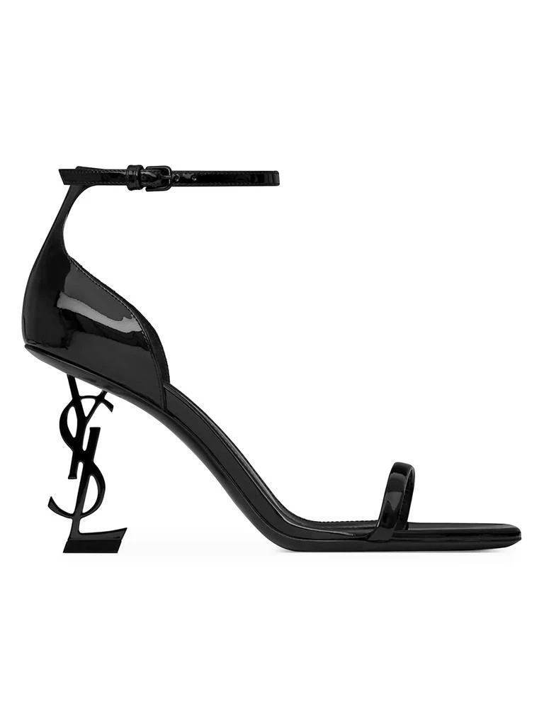 Yves Saint Laurent Opyum Sandals in Patent Leather with Black Heel 1