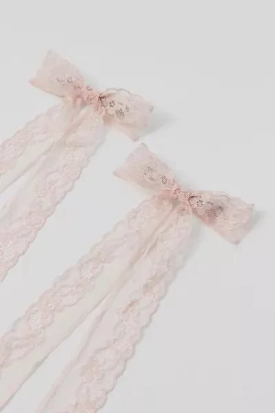 Urban Outfitters Lace Bow Barrette Set 3