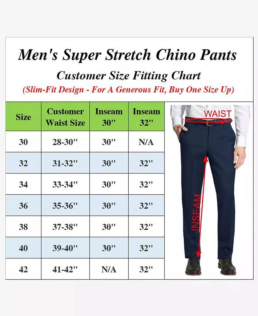 Galaxy By Harvic Men's Super Stretch Slim Fit Everyday Chino Pants, Pack of 2 4