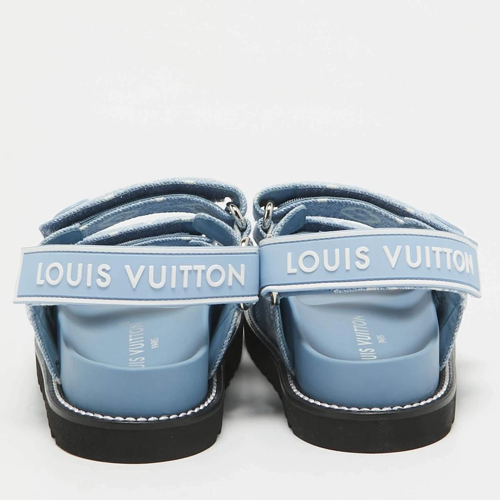 Louis Vuitton Louis Vuitton Blue Monogram Denim Paseo Flat Sandals Size 37 5
