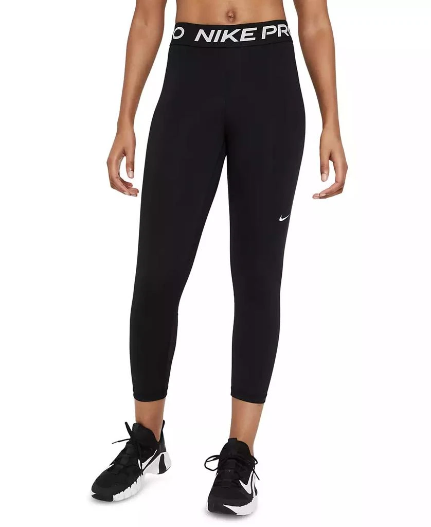 Nike Pro 365 Women's Mid-Rise Cropped Mesh Panel Leggings 1