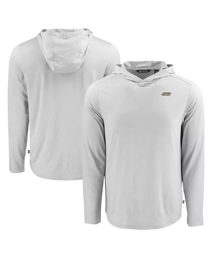 Cutter & Buck Men's Gray James Madison Dukes Coastline Epic Comfort Eco Long Sleeve Hoodie T-Shirt